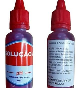 Solução teste pH vermelho fenol reagente para análise de pH 20mL